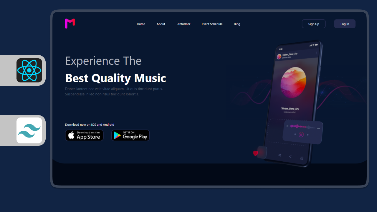 Landing page for laptop and desktop