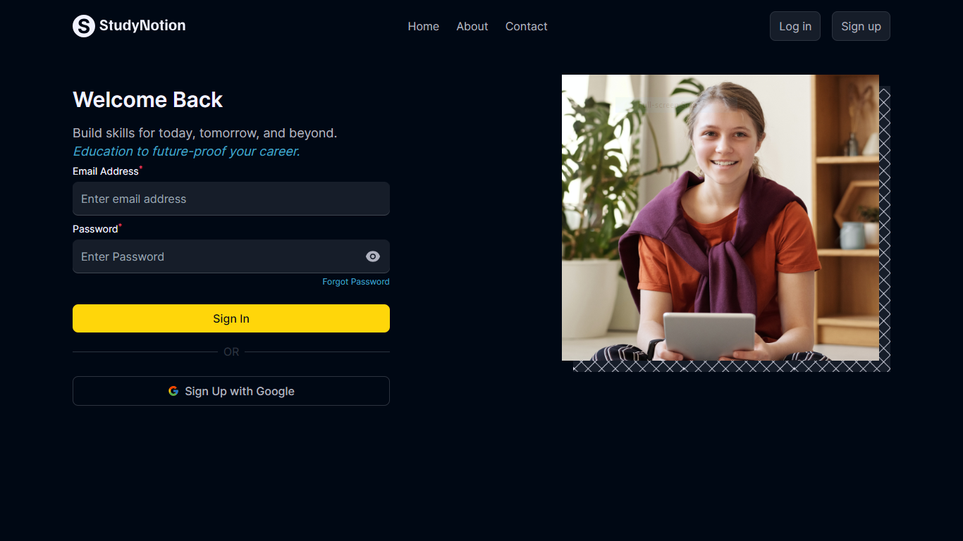 SignIn & SignUp Page only big screen
